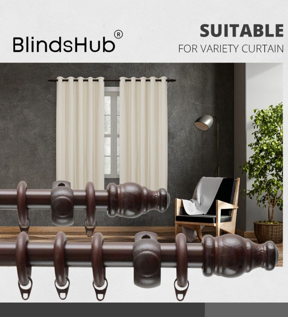 Wooden shop drapery rods