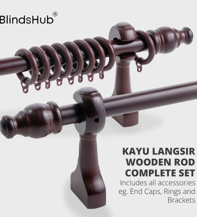 kayu langsir wooden curtain rods