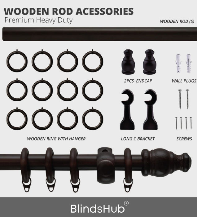 High Quality Wooden Curtain Rod Accessories